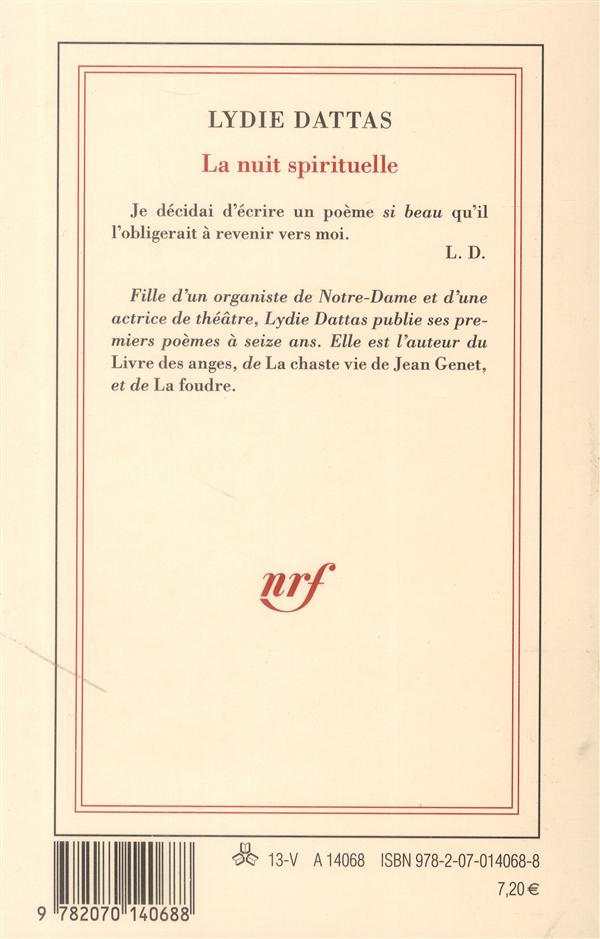 Couverture de La Nuit spirituelle de Lydie Dattas